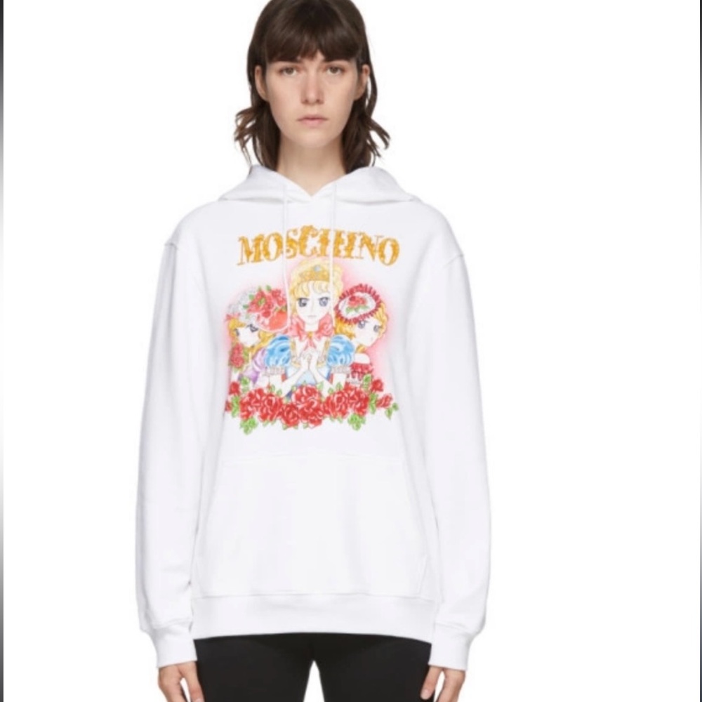 Moschino white anime hoodie